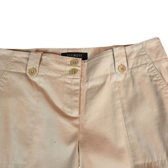 NWT Talbots Signature Khaki Cargo Pants Size 4P Straight Leg Utility Minimalist - Picture 7 of 11